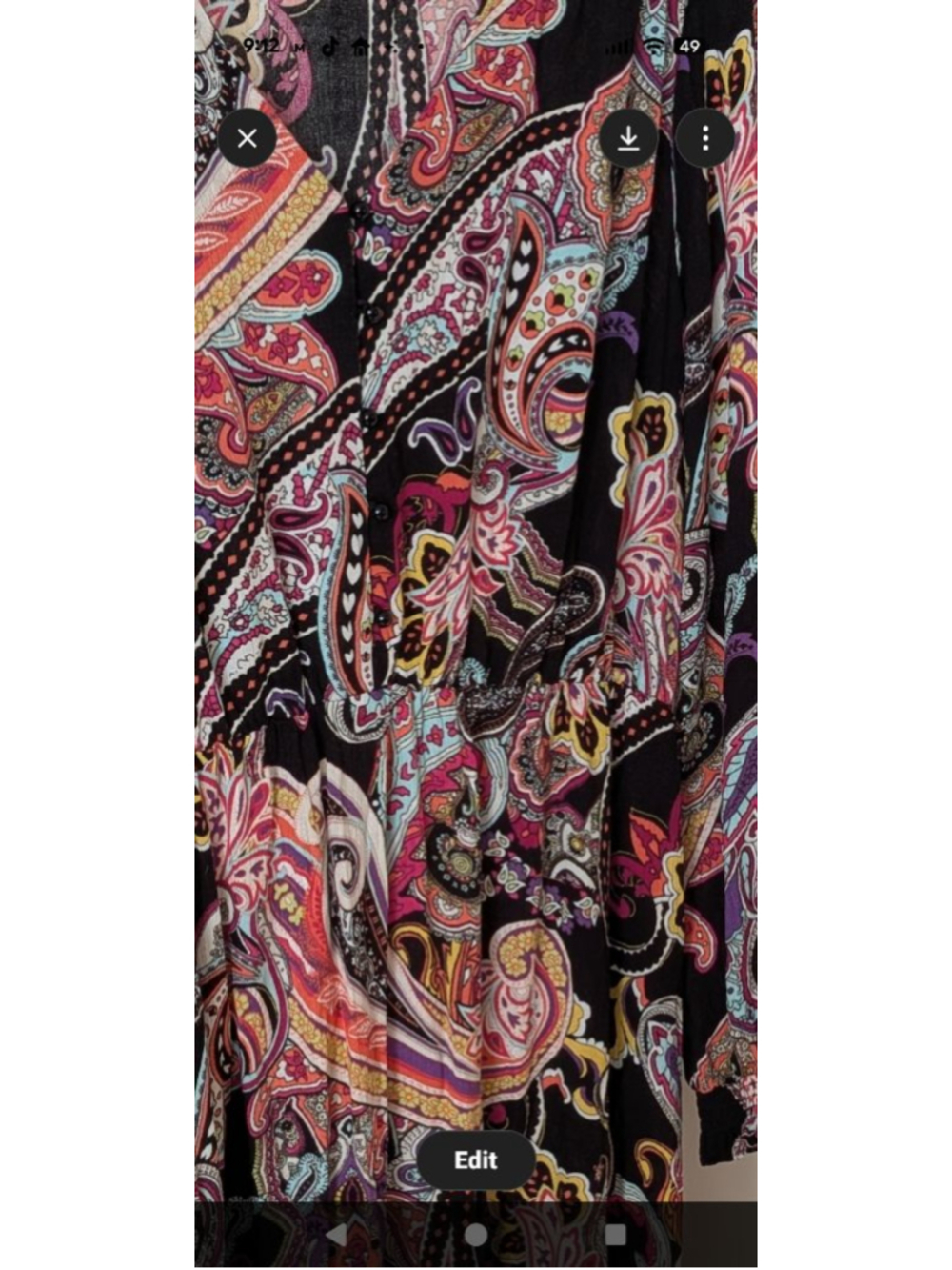 ECI New York Paisley Maxi Dress Button Front Faux Wrap Long Sleeve Boho XL - Picture 2 of 8